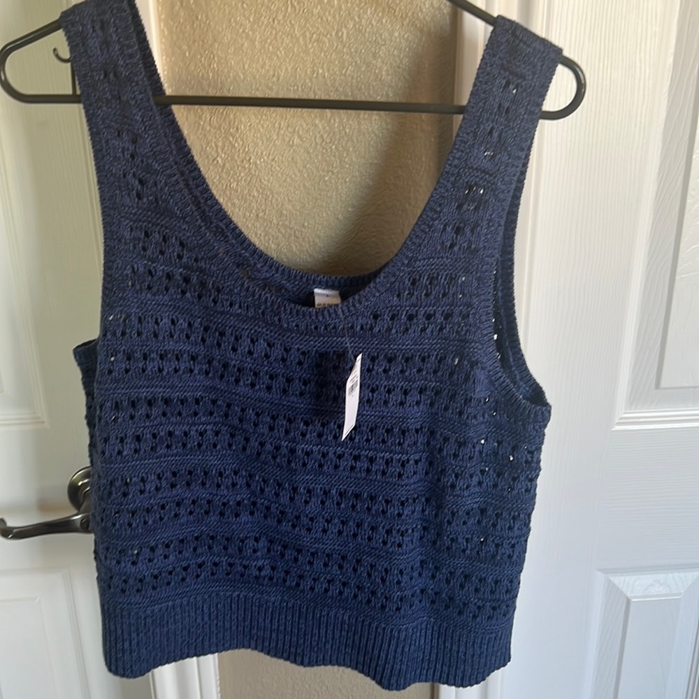 Blue sweater tank NWT